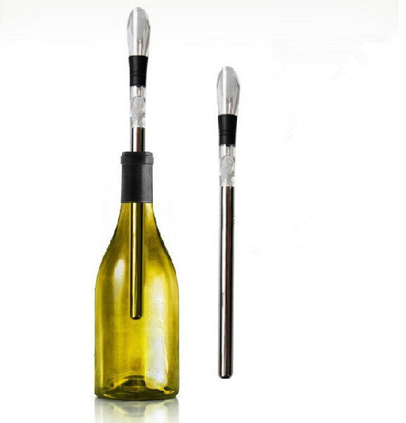 New 2-in-1 Stainless Steel Wine Chiller Stick with Pourer