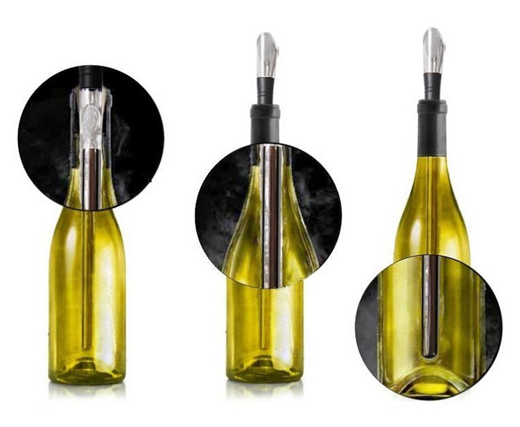 New 2-in-1 Stainless Steel Wine Chiller Stick with Pourer