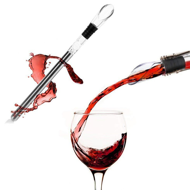 New 2-in-1 Stainless Steel Wine Chiller Stick with Pourer