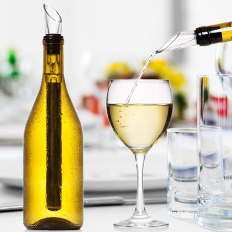 New 2-in-1 Stainless Steel Wine Chiller Stick with Pourer